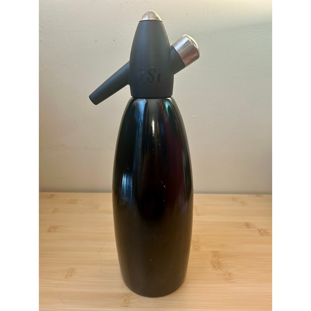 iSi Soda Siphon Seltzer Water Dispenser with Tube 1L Rare Black Bottle Seltzer